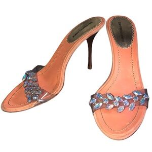 Gianmarco Lorenzi Stiletto Heels Rhinestone Swarovski Crystals Size 38.5 EU